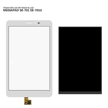 3G Huawei Mediapad T1 8.0 S8-701u / Garbės Trinkelėmis T1 S8 LCD Ekranas Combo Jutiklinis Ekranas Stiklas, Jutiklis atsarginės Dalys