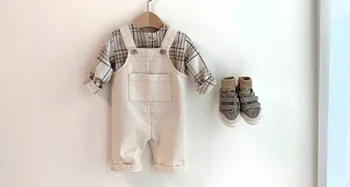 Pavasarį ir Rudenį Kūdikių Pledas Marškiniai Viršuje Kūdikių Atsitiktinis Bendras Nustatyti Dviejų dalių Komplektas mažylis berniukas drabužiai