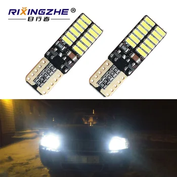RXZ 10vnt W5W LED T10 Ne Klaida 4014 24SMD T10 LED Automobilių Stovėjimo Žibintai Patvirtinimo Lemputes Interjero Priešrūkiniai Žibintai 12V Balta Canbus