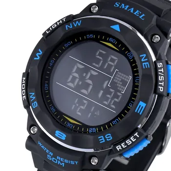 SMAEL prekės led skaitmeniniai laikrodžiai vyrų sporto 50M atsparumas vandeniui žiūrėti didelės dial valandų karinių šviesos laikrodžius mados dovana