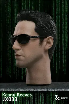 Sandėlyje JX033 1/6 Vyrų Galvos Skulptūra Aksesuaras Keanu Reeves Matricoje Neo Galvos Išraižytas Akinių Modelį, 12