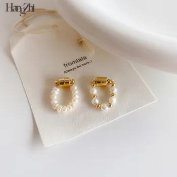 Hangzhi Japonijos ir korėjos mados paprasta pearl magnetinė sklendė, be auskarų ausies sagtis auskarai papuošalai moterims, merginos
