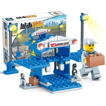Miestas krovinių vežimo 4 1 priekabos sunkvežimių vaikų puzzle mažos dalelės surenkamos statybos berniukas žaislas 64091