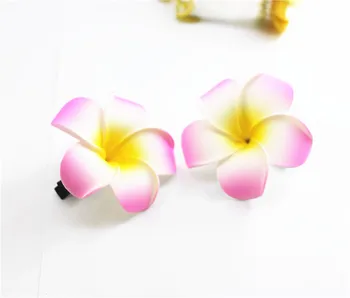 10 rožinės spalvos Putų Havajų Plumeria gėlė, Frangipani Gėlė nuotakos plaukų įrašą 4.5 cm, f-5-2