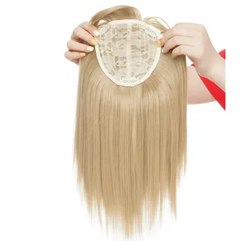 14inch Tiesiai Sintetinių Šviesūs Plaukai su Kirpčiukais Moterų Įrašą-Vienas gabalas Plaukų Pratęsimo Aukštos Temperatūros Pluošto
