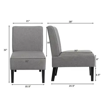 2 Armless Akcentas Kėdė Laisvalaikio Kėdė Viena Sofa-Minkštų Audinių
