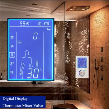 JMKWS LCD Smart Dušo Maišytuvas Termostatiniai Vožtuvu Maišytuvas Skaitmeninis Ekranas Dušo sienelė Jutiklinio Ekrano Valdymo Dušo Sistema Sienos
