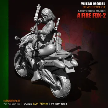 YuFan Modelis 1/24 75mm Dervos Kareivis ir motociklų Naują Atvykimo Nė vienas Unisex Modelis Rinkiniai YFWW-1861