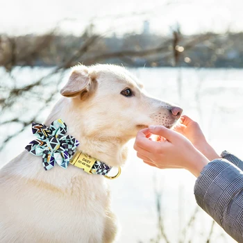 Asmeninį Šunų Antkaklis Nailono Pet ID Antkakliai Su Individualų Žymeklį Sagtis Gėlių Reikmenys Mažas Vidutinis Didelis Šunys Buldogas