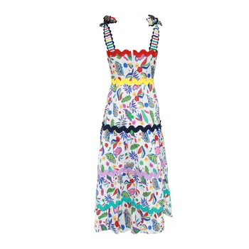 VGH Derliaus Spausdinimo Bowknot Moterų Suknelė Aikštėje Apykaklės Off Peties Rankovių Aukštos Juosmens Didelio Dydžio Suknelės Moterų Mados 2019