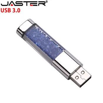JASTER USB 3.0 Kristalų dovana usb falsh ratai skaidrus pendrive 4 GB 16GB 32GB 64GB memory stick U disko nemokamas pristatymas