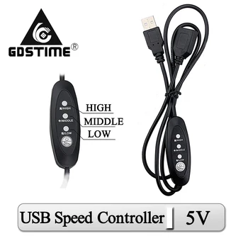 5vnt/Daug Gdstime USB Greičio ribotuvas Linija 100CM ilgiklis 5V 1M Ventiliatoriaus Greičio Reguliatorius Laido