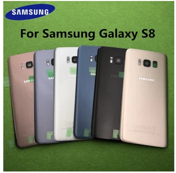 Originalus Samsung Galaxy S8 G950 SM-G950F Baterijos, Galinio Dangtelio Durų Būsto Pakeitimas + Galinio vaizdo Kamera, Stiklinis Lęšis Rėmelį