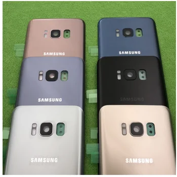 Originalus Samsung Galaxy S8 G950 SM-G950F Baterijos, Galinio Dangtelio Durų Būsto Pakeitimas + Galinio vaizdo Kamera, Stiklinis Lęšis Rėmelį