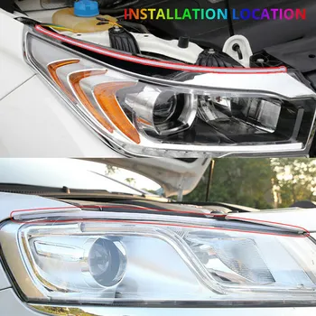 Universalus 30/45/60cm Automobilių RGB LED Light Stripe Auto DRL Posūkio Signalo Lemputė Baras su Nuotolinio Valdymo
