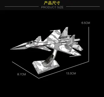 Karinių Kovinių Orlaivių Serijos 3D Metalo Surinkto Modelio Papuošalų Kūrybos Dėlionės Kovotojas Nerūdijančio Plieno Modelis
