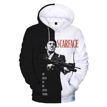 Scarface 3D Atspausdintas Hoodies Mados Filmo Marškinėlius Tony Montana Vyrų, Moterų, Negabaritinių Hoodie Puloveris Harajuku Streetwear Unisex