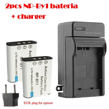 NAUJI 2vnt NP-BY1 baterijos NP BY1 Mini veiksmo kamera baterija +home įkroviklio HDR-AZ1,AZ1VR,AZ1VB,AZ1VW.baterija