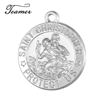 Teamer 15vnt/daug St Saint Christopher Medalis Pakabukas Katalikų Apsaugos religinių Žavesio 