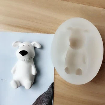 Animacinių filmų šuniškas apdailos silikono formos mielas šypsena šuo muilą pelėsių kvapas, pelėsių minkštas pyragas apdaila mažylis silikono formų