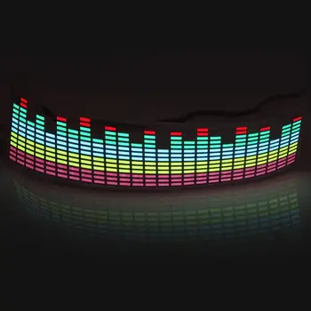 Niscarda Automobilių RGB LED Muzikos Ritmą Blykstė Įjungta Garso Jutiklis Ekvalaizeris Galinio Stiklų Lipdukas Stilius Neoninės Lempos 90x25cm
