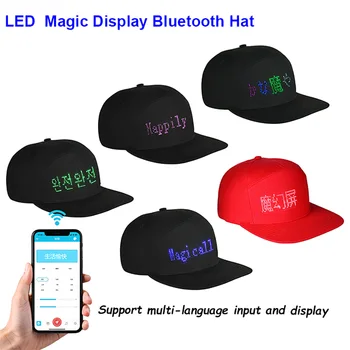 LED Dangtelis,, LED Ekranas, Smart Skrybėlę Bluetooth Kolonėlė Kietas Skrybėlę Šalies Klubas