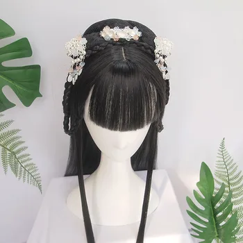 WEILAI Tradicinės Kinų perukai Senovės aristokratų moterų Cos perukas galvos apdangalai ir Pritaikymas visą tinklelio perukas