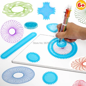 Spirograph Art Piešimo žaislai playset Spiralės Dizaino, su 8 Blokavimo Įrankių & Ratai,6 spalvų Pen Švietimo žaislai vaikams
