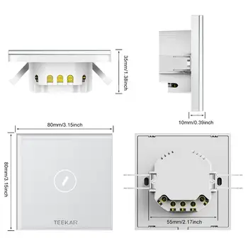 Teekar Jutiklinio Jungiklio, Smart Light Switch Panel 1/2/3 Gauja Sienos Touch 
