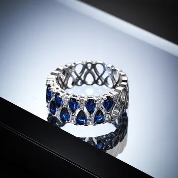 2020 Nauji Aukštos Qualtiy Paprastas Medaus Meilužis Pakabukai Kriaušės formos Royal Blue Crystal Žiedas Blizga CZ Papuošalai Piršto Priedai