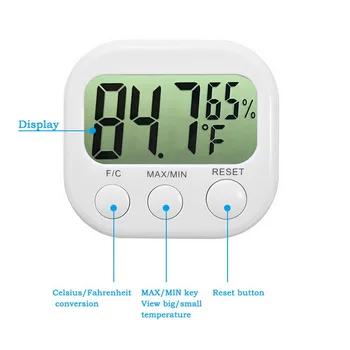 Naujausias electronic LCD temperatūros drėgmės matuoklis viduje kambarys Skaitmeninis termometras su drėgmėmačiu Skaitmeninis Termometras su Drėgmėmačiu