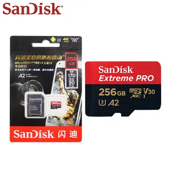 SanDisk 256 GB Micro SD Kortelė, 400GB TF Card 128 GB UHS-I SDXC Kortelės 64GB Atminties Kortelės A2 U3 Flash Kortelės Telefono Tablet PC