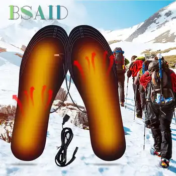 BSAID Unisex USB Įkrovimo Elektra Šildomas Vidpadis Žiemą Šilta, Pėdų Pagalvėlės Bateliai Moteris Vyrai Ilgis Gali Būti sumažintas Batų Vidpadžiai, Įklotai