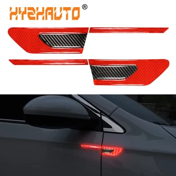 HYZHAUTO 2vnt Automobilių Lapų Valdybos Atspindintis Lipdukas 3D Anglies Pluošto, Sunkvežimių, Auto Motociklo Atspindinčios Juostos Įspėjimo Anti-Scratch