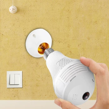 Vaizdo Stebėjimo Kameros su Wi-fi IP Kamera 360 Laipsnių LED Šviesos Saugumo WiFi Lemputė Kamera Dviem Būdais Garso Patalpų ir Lauko