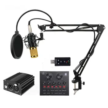 BM 800 Profesinės Kondensatoriaus Mikrofonas, bm800 Garso Vokalo įrašymas Kompiuterio karaoke Phantom power pop filtras Garso plokštė