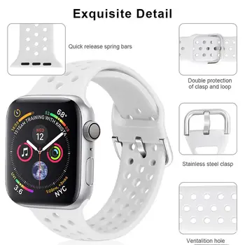 Sporto Silikono Dirželis apple žiūrėti serijos 6 5 4 3 2 SE soft sagtis watchbands už iwatch juostų 38 40 42 44MM priedai