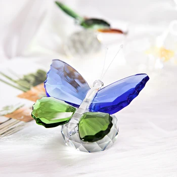 H&D 6 Stiliaus Mielas Crystal Butterfly Stiklo Amatų Gamtinių Akmenų, Gyvūnų Figūrėlės Ornamentu Namų Darbalaukio Puošimas Vestuvių Suvenyrų Dovanos
