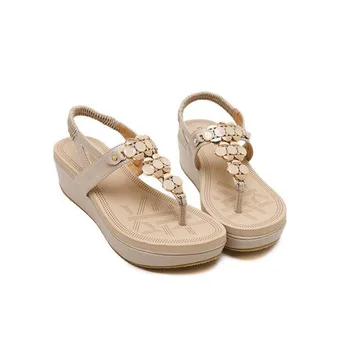CEYANEAO vasarą 2019 naują pleišto butas paplūdimio bateliai žiupsnelis Bohemijos diamond heel toe clip Romos sandalai womenE1804