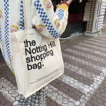 Moterų Drobės Pirkinių Krepšys Notting Hill Knygų Maišą Moteriško Medvilninio Audinio, Pečių Maišą Ekologinio Rankinę Nešti Daugkartinio Naudojimo Bakalėjos Shopper Bags