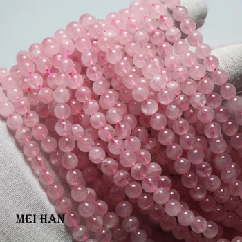 Meihan Nemokamas pristatymas natūralus Madagaskaro rožinis kvarcas 6mm (3strands/set) apvalios perlas akmens prarasti karoliukai papuošalai priėmimo dizainas