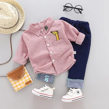 Pavasario Berniuko drabužių rinkiniai ilgomis rankovėmis marškinėliai + kelnės kostiumas komplektai kūdikiams, kūdikių laisvalaikio aprangą 1 metų gimtadienio kūdikiams rinkiniai