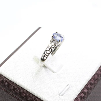 VS klasės natūralus tanzanite sidabro žiedas dalyvavimo 0.5 ct tanzanite žiedas woamn 925 sidabro tanzanite papuošalai romantiška dovana