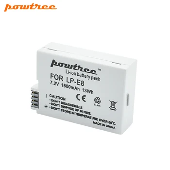 Powtree 1800mAh LP-E8 LPE8 LP E8 Baterija Batterie AKKU + LCD Kroviklis Canon EOS 550D 600D 650D 700D X4 X5 X6i X7i T2i T3i