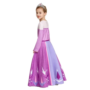 Violetinė Elsa Merginos Princesė Kalėdų Sniego Karalienė Mergina Dress Vaikai Cosplay Suknelė Halloween Kostiumai Vaikams Šalis Suknelė
