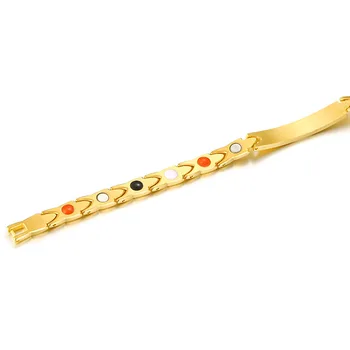 QWC mados FE10 papuošalai moterims gimtadienio dovana geriausia pardavimo aukso spalvos apyrankė meilužis apyrankė 19cm Raudonas magnetas