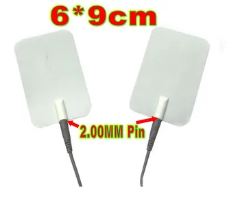 Aukščiausios kokybės EMS/ TENS Elektrodų Ilgą Gyvenimą lipniu Silikono Gelio Pagalvėlės Pin Tipas 9cm x 6cm x 4 Pagalvėlės