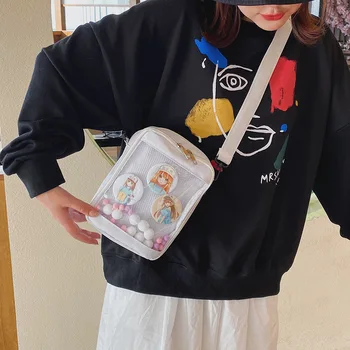 Naujas Atvykimo Mini Itabag Skaidrios PVC Crossbody Pečių Maišą Japonų Anime Cosplay Lolita Ita Maišelį Su Aiškiai Langą Rankinės