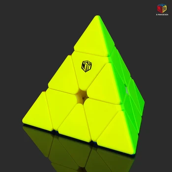 QiYi X-Man Bell V2 Magnetinio 3x3x3 Piramidės MoFangGe XMD 3x3 Cubo Lipdukai lipdukas Magic Cube Magico Įspūdį kūdikių žaislai vaikams