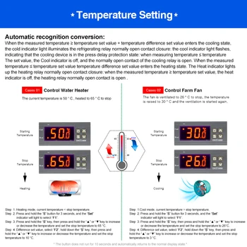 DST1000 LED Skaitmeninis Temperatūros Reguliatorius Termostatas AC 110V, 220V DC 12V 24V Thermoregulator Šildymo, Šaldymo, Šiluminė Kontrolė